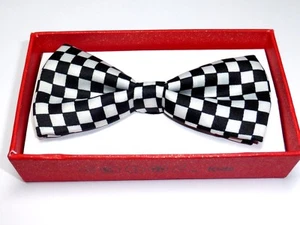 NEW Children Kids Boy Toddler Pet Baby Child Black With White Check Bow Tie - Picture 1 of 3