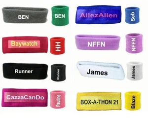 Personalized Sports Wrist Sweatbands, Headband Tennis Squash GYM Wristband UK - Picture 1 of 6