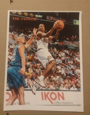 ALLEN IVERSON 8.5x11 GLOSSY OLD SCHOOL SIXERS BASKETBALL WALL & LOCKER POSTER  - Image 1 of 3