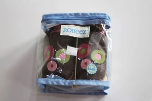 Robeez Baby Girl's Leather Shoes Size 18 24 Months Brown Pink Green - Picture 1 of 3