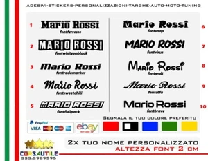 Nome e cognome adesivo personalizzato PVC vinile senza fondo scelta greenpass - Imagen 1 de 1
