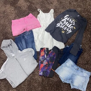 Girls 8 Pc Lot Short Pants Dress Shirt & Jacket Size 14 - Picture 1 of 8