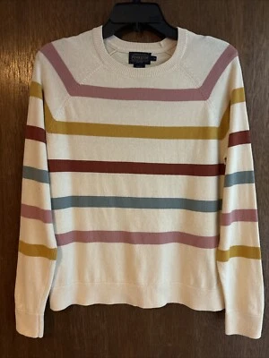 pendleton womens cozy stripe knit sweater cotton cashmere blend sz M NWOT  - Image 1 of 4