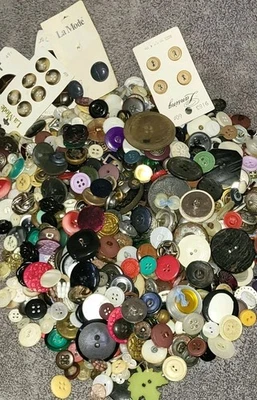 Vintage LOT  Buttons Multi Color Metal Extra Large  Collect Crafts Sensory  - Image 1 of 4