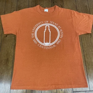RARE VTG 80s UT Longhorns Austin Texas Centennial T-shirt 1883-1983 Size XL Read - Picture 1 of 19