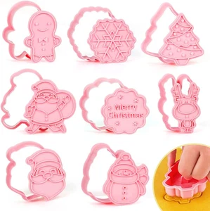 Formine per Biscotti Natale, 8 Pezzi Stampini Biscotti Natale, 3D Pressable Form - Foto 1 di 12