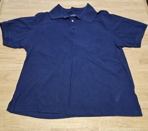 Camisa Polo Harbor Bay Para Hombre Talla 2x AZUL OSCURO 100% ALGODÓN 2 Botones al Cuello Usada en Excelente Condición - Imagen 1 de 5