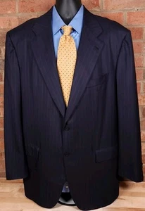 Kiton Diamante Blu Super 150s Wool Blue Stripe Sport Coat Suit Jacket Size 50 R - Picture 1 of 12
