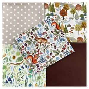 Fat Quarter Bundle - Squirrel & Hare Autumn Colour Mix - Bunting Craft Fabric - Picture 1 of 6
