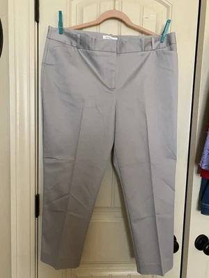 Liz Claiborne Pants Womens 16P Gray Flat Front Emma Classic Slim Leg Ankle NWOT - Image 1 of 4