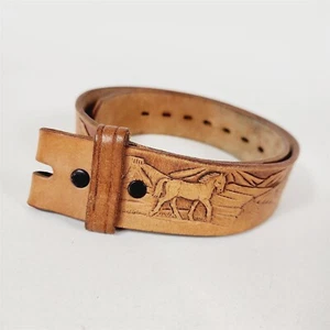 Vintage verzierter Leder Westerngürtel Pferde - 31 1/2" x 1 1/2" - Bild 1 von 10