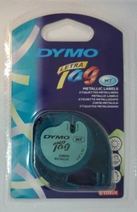 Dymo LetraTag Green Metallic Refill 1/2" x 13' (12mm x 4m) 91339 Rare Color - Picture 1 of 2