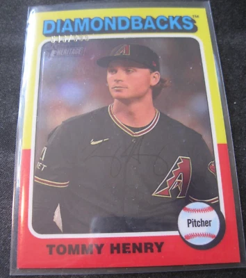 TOMMY HENRY 2024 Topps Heritage CHROME #90 SP 546/999 ARIZONA DIAMONDBACKS MINT - Image 1 of 3