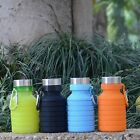 550ML Collapsible Water Bottle, Reuseable BPA Free Silicone Foldable Bottles...