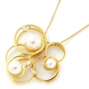 Collar TASAKI Inviting Enima P-15340-18KYG 3Way Perlas Akoya Diamante 750YG - Imagen 1 de 12