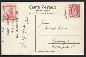 SOUTH GEORGIA GRYTVIKEN TO GERMANY GERMAN EXPEDITION TO SOUTH POLE PC COVER 1911 - Picture 1 of 2