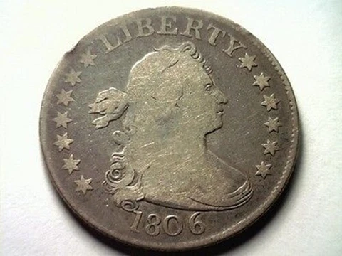 1806 DRAPED BUST QUARTER VERY GOOD VG BROWNING 3 NICE ORIGINAL COIN BOB'S COINS Cover