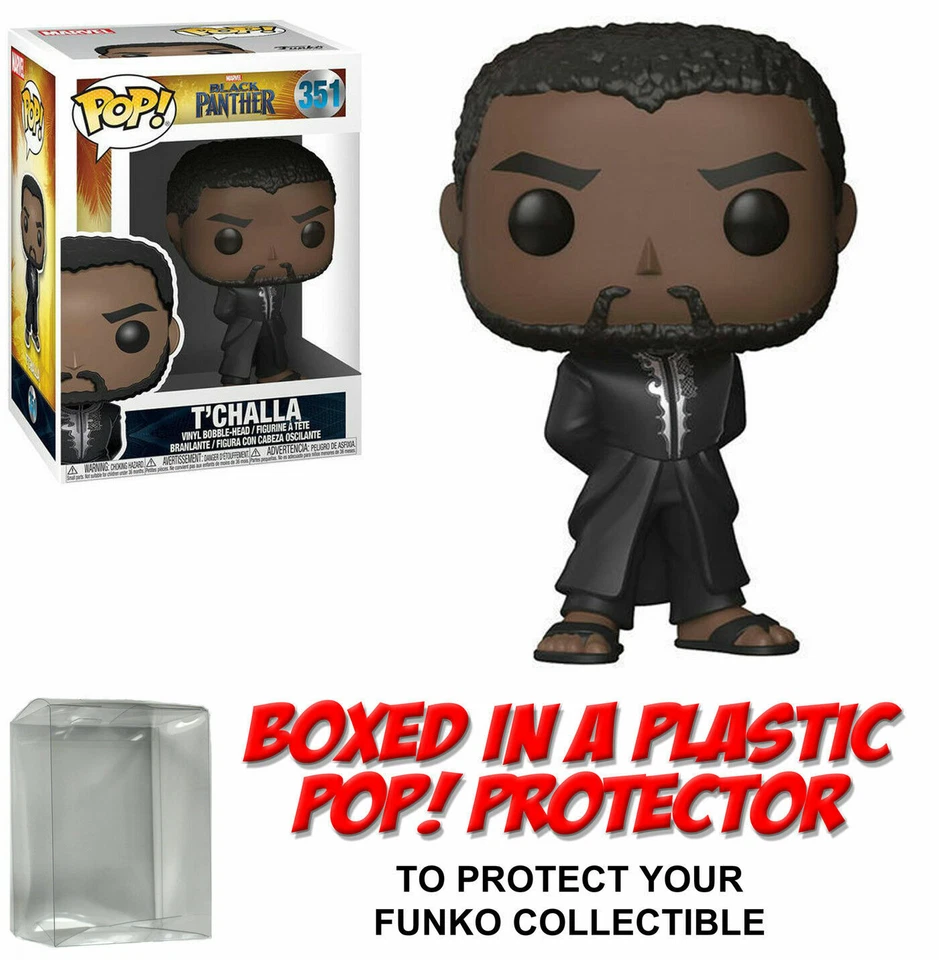 Funko POP! Marvel ~ T'CHALLA (BATAS NEGRAS)(#351) PANTERA NEGRA con estuche protector Foto 1 de 1