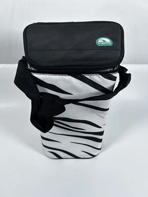 Refrigerador portátil de garrafa de vinho IGLOO listra de zebra branca com alça - Imagem 1 de 4