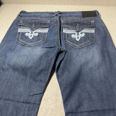Pantalones de mezclilla para hombre Xtreme Couture Med. Bolsillo con solapa azul lavado talla 38 desgastado extremo Foto 1 de 4
