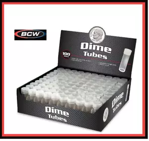 Box of 100 BCW Coin Tubes - Dime . SKU: 1-T-DIM - Picture 1 of 5