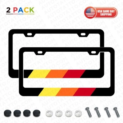 2x Toyota TRD Tri-Color Sport 4x4 Front Rear License Plate Frame Cover Decorate - Image 1 of 4