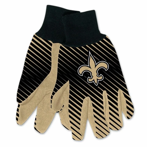 NEW ORLEANS SAINTS STRIPED UTILITY GRIPPER DOTS GLOVES NEW WINCRAFT 👀🏈 Cover