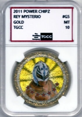 2011 Topps WWE Power Chipz Gold Rey Mysterio #G5 - Image 1 of 2