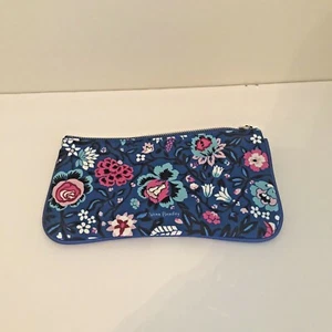 Vera Bradley Pencil Pouch Cosmetic Case Pens Pencils Markers Sm Bloom Berry NEW - Picture 1 of 8
