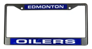 Edmonton Oilers NHL Black Metal Laser Cut License Plate Frame - Picture 1 of 6