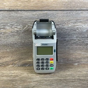 First Data FD-50 Silver LCD Screen Portable Dial Credit Card Terminal for parts - Picture 1 of 6