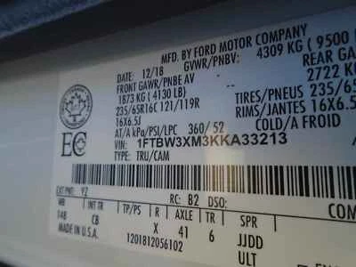 Used Speedometer Gauge fits: 2019 Ford Transit 350 cluster KPH 3.7L ID HK4T-1084 Foto 1 de 4