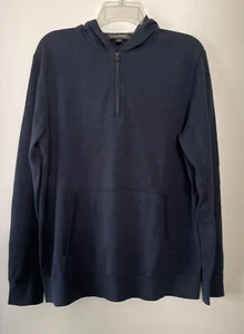 Suéter con Capucha Banana Republic Para Hombre Talla L Azul Marino 1/4 Cremallera Algodón - Imagen 1 de 3