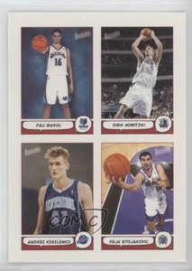 2004 Bazooka 4-on-1 Stickers Dirk Nowitzki Andrei Kirilenko Peja Stojakovic HOF