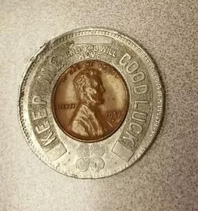 Lucky Penny 1953 D Penny di grano, Davidson's Ambridge, PA - Foto 1 di 2