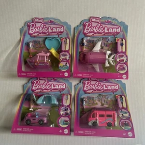 Lot Of 4 New Mini Barbie Land Micro Doll Playsets Boat Plane Jeep Camper W/Dolls - Picture 1 of 15