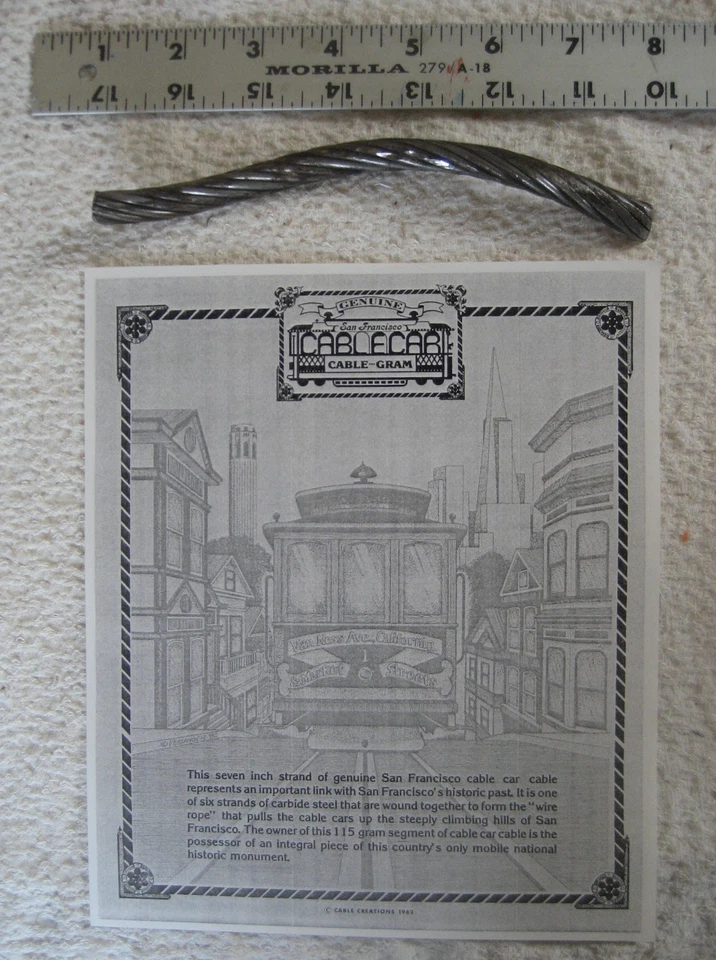 Cable Teleférico San Francisco - Auténtico Segmento Vintage 7" con Documentación Foto 1 de 1