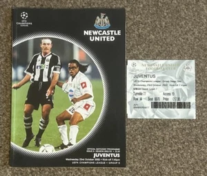 Newcastle United vs Juventus Champions League Programme & Ticket, 23/10/02, VGC - Picture 1 of 4