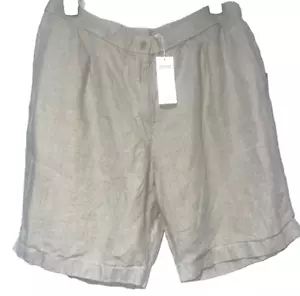 Eileen Fisher Women’s Organic Linen Bermuda Shorts size XL NWT Mid Thigh Pebble - Picture 1 of 6