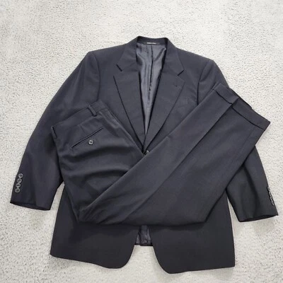 Костюм мужской Armani Collezioni 42C 34W черный в полоску 2 комплекта шерстяной сделано в Италии - Изображение 1 из 4