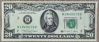 1988 A Twenty Dollar Bill $20 Federal Reserve Note slightly Circulated #64728 - Image 1 of 2