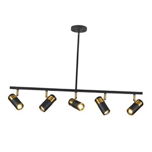 5-Light Ceiling Track Lighting Adjustable LED Track Lighting Kit Black-Pendant - Picture 1 of 7