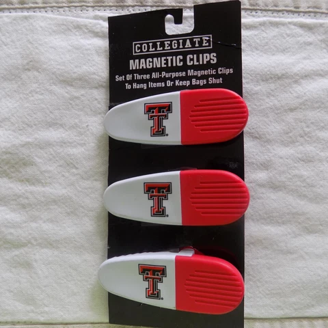Texas Tech Red Raiders Magnetic Clips Refrigerator Chips Mail All Purpose 3 pack Cover