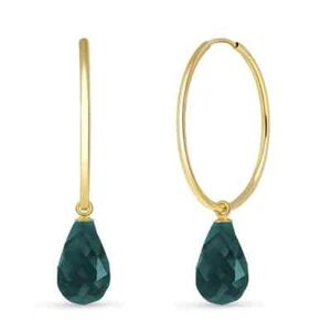 Pendientes de aro de esmeralda en oro amarillo de 14 K (6,60 quilates) tw.) - Imagen 1 de 1