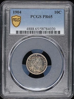 1904 10C Barber Dime PCGS PR65 - Image 1 of 2