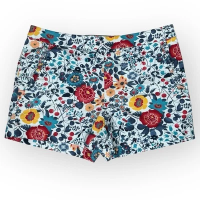 Pantalones cortos para mujer LOFT talla 8 multicolor estampado floral tiro medio elástico mezcla de algodón Foto 1 de 4