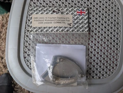 Pie de almohadilla de extensión de soporte lateral AMC Triumph Daytona 675 2006-en (pistola de metal) #G Foto 1 de 4