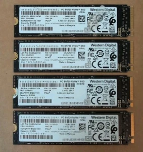 LOT OF 4 Western Digital SN730 SN720 512GB NVME Solid State Drives - Picture 1 of 3