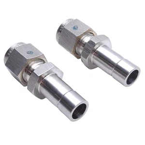 Lote de 2 accesorios de tubo de virola doble Brennan N2406-04-06-SS ø1/4 pulgadas ø3/8 pulgadas OD - Imagen 1 de 7