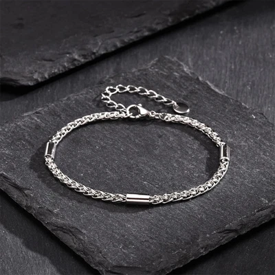 💎 Edelstahl Armband Silber Unisex Verstellbare Länge, Elegant & Hautfreundlich - Bild 1 von 4